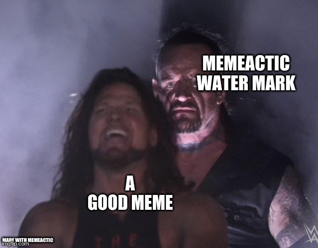 undertaker | MEMEACTIC WATER MARK; A GOOD MEME; MADE WITH MEMEACTIC | image tagged in undertaker | made w/ Imgflip meme maker