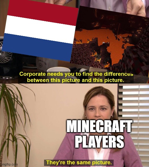 They are the same picture | MINECRAFT PLAYERS | image tagged in memes,they are the same picture,they're the same picture,minecraft,nether,netherlands | made w/ Imgflip meme maker