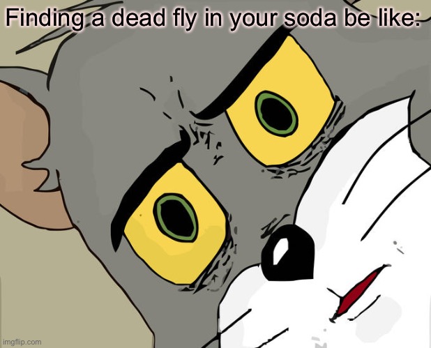Unsettled Tom | Finding a dead fly in your soda be like: | image tagged in memes,unsettled tom | made w/ Imgflip meme maker