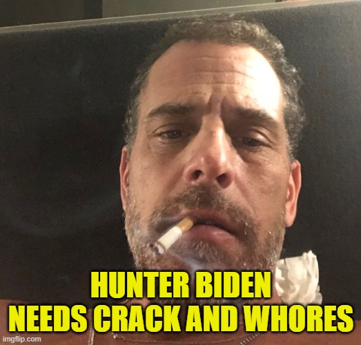 Hunter Biden | HUNTER BIDEN NEEDS CRACK AND WHORES | image tagged in hunter biden | made w/ Imgflip meme maker