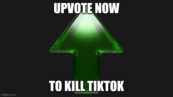 upvote to kill tik tok | UPVOTE NOW; TO KILL TIKTOK | image tagged in upvote | made w/ Imgflip meme maker