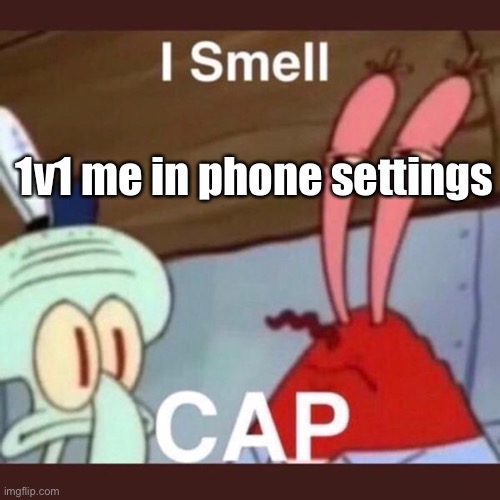 1v1 me in phone settings | made w/ Imgflip meme maker