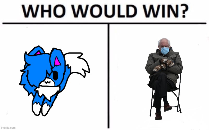image tagged in who would win,shoulder cloud,bernie sitting | made w/ Imgflip meme maker