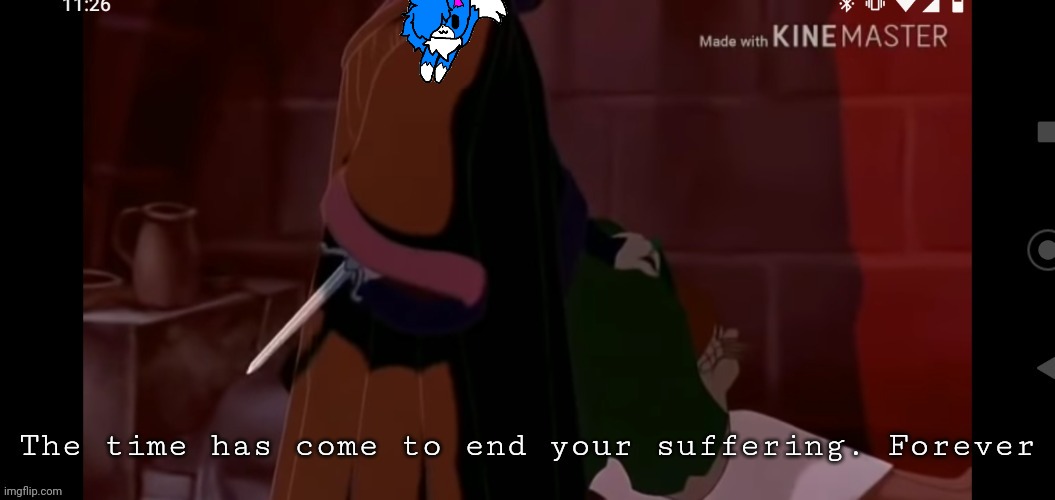 More Frollo and shoulder cloud | image tagged in the time has come to end your suffering | made w/ Imgflip meme maker