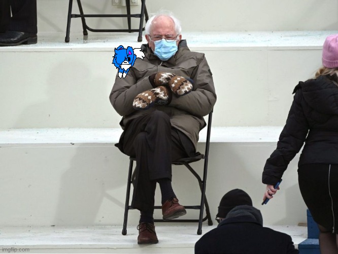 we all need a friend | image tagged in bernie sanders mittens,cloud | made w/ Imgflip meme maker