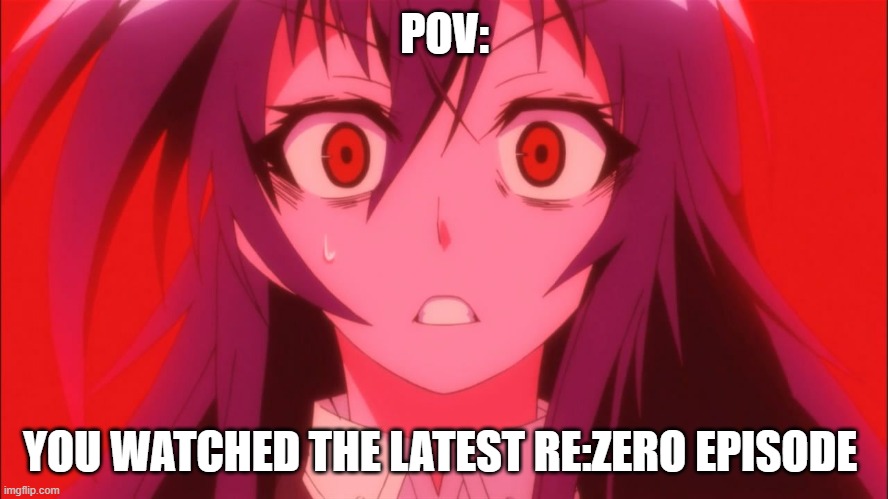 jeez, it was crazy tbh | POV:; YOU WATCHED THE LATEST RE:ZERO EPISODE | image tagged in funny memes,re zero,anime meme,anime,vox de re | made w/ Imgflip meme maker