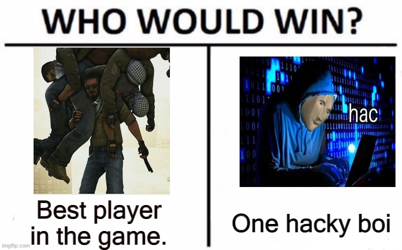 Who Would Win? Meme | Best player in the game. One hacky boi | image tagged in memes,who would win | made w/ Imgflip meme maker