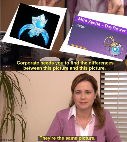 My thoughts about the new oceanid pet in genshin | image tagged in there is no difference | made w/ Imgflip meme maker