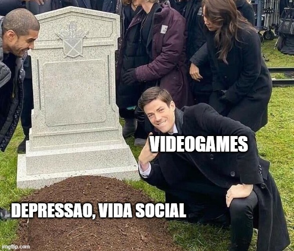bah neh |  VIDEOGAMES; DEPRESSAO, VIDA SOCIAL | image tagged in peace sign tombstone | made w/ Imgflip meme maker