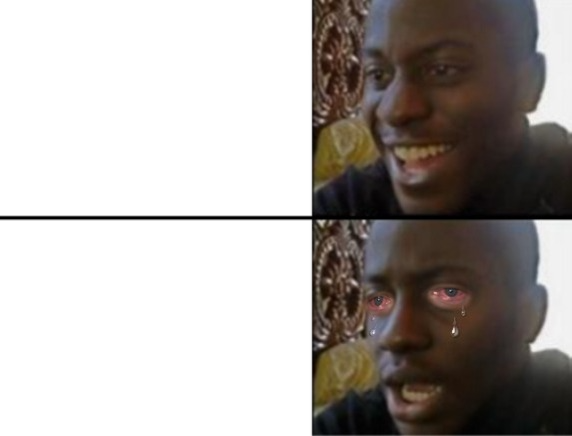 Disappointed crying black guy Blank Meme Template