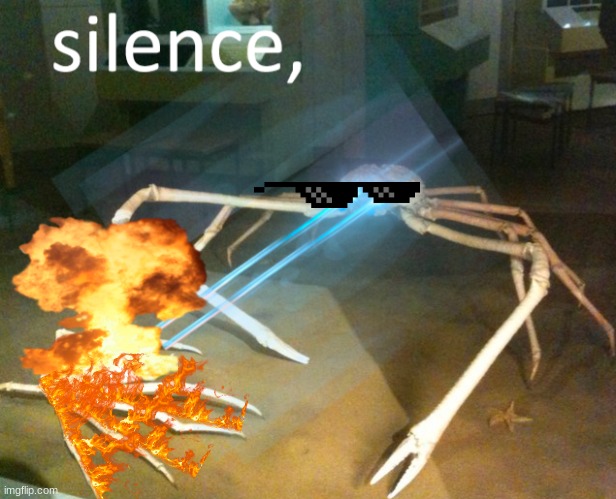 dank silenced | image tagged in silence crab | made w/ Imgflip meme maker