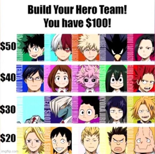 Let me know in the comments | image tagged in build your hero team | made w/ Imgflip meme maker