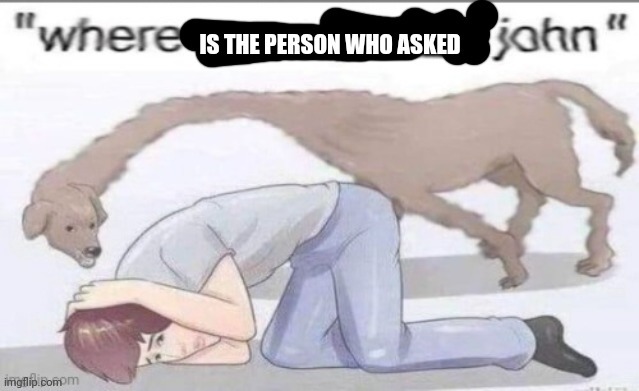 Where is the person who asked John | image tagged in where is the person who asked john | made w/ Imgflip meme maker