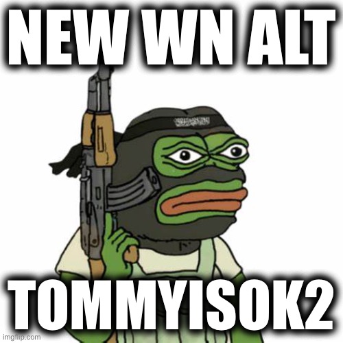 Now running a scam to impersonate a respected former memer. I knew Tommy. We modded some streams together. This isn’t Tommy. | NEW WN ALT; TOMMYISOK2 | image tagged in pepe terrorist,alt using trolls,imgflip trolls,internet trolls,troll,pepe the frog | made w/ Imgflip meme maker