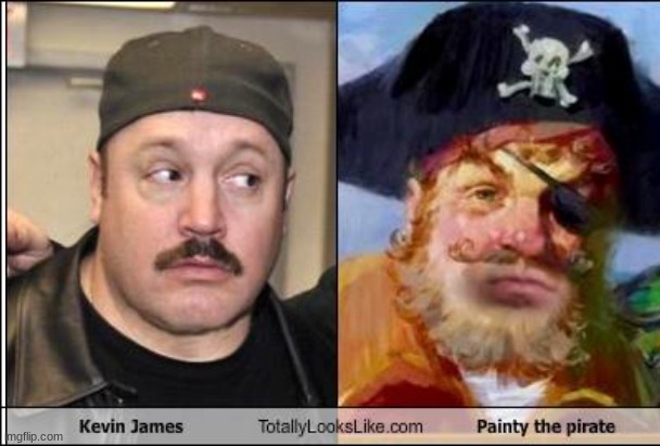 kevin james looks like painty the pirate | image tagged in kevin james,painty the pirate,totally looks like | made w/ Imgflip meme maker