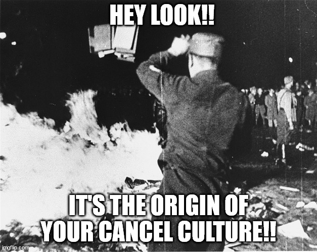 HEY LOOK!! IT'S THE ORIGIN OF YOUR CANCEL CULTURE!! | image tagged in liberal fascism,dnc,democrats,demotivationals | made w/ Imgflip meme maker