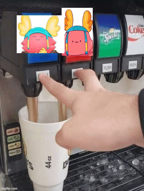 Pushing two soda buttons | image tagged in pushing two soda buttons | made w/ Imgflip meme maker