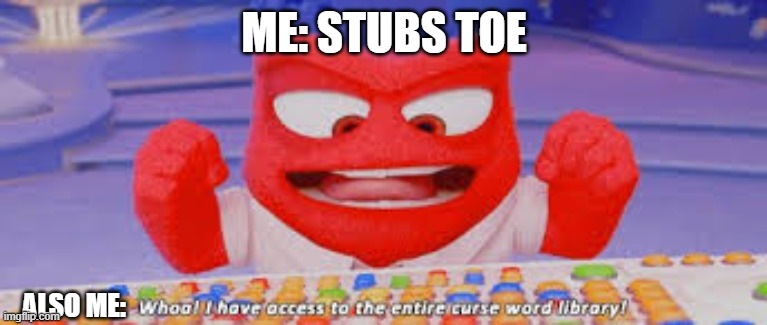 Stubbed toe | ME: STUBS TOE; ALSO ME: | image tagged in fun | made w/ Imgflip meme maker