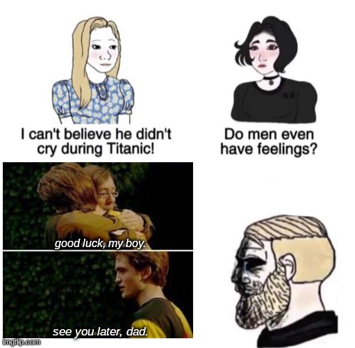 I SAW THIS MOVIE YESTERDAY AND I HAD ALREADY READ THE BOOKS AND IT HIT HARD | good luck, my boy. see you later, dad. | image tagged in harry potter,harry potter meme,do men even have feelings,cedric diggory | made w/ Imgflip meme maker