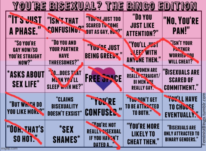bisexual bingo | image tagged in bisexual bingo | made w/ Imgflip meme maker