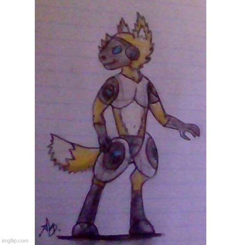 i drew my protogen friend!!! | image tagged in furry,protogen,art | made w/ Imgflip meme maker