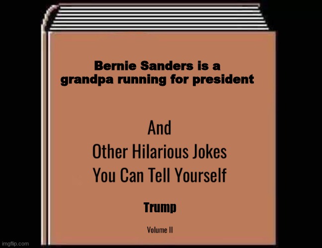 Its true... | Bernie Sanders is a grandpa running for president; Trump | image tagged in and other hilarious jokes you can tell yourself hd,reddit,ha ha tags go brr,pie charts | made w/ Imgflip meme maker