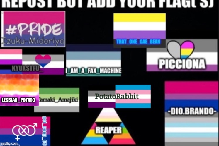 LESBIAN_POTATO | image tagged in lesbian,pride flags | made w/ Imgflip meme maker