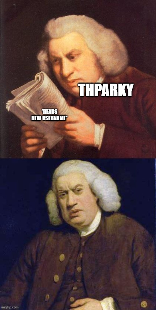 Dafuq did I just read | THPARKY *READS NEW USERNAME* | image tagged in dafuq did i just read | made w/ Imgflip meme maker