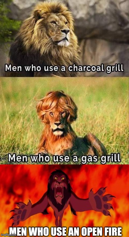 Scarl | MEN WHO USE AN OPEN FIRE | image tagged in funny | made w/ Imgflip meme maker