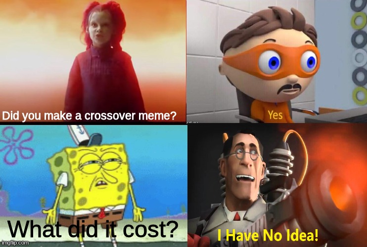 Crossover meme | Did you make a crossover meme? What did it cost? | image tagged in thanos what did it cost | made w/ Imgflip meme maker