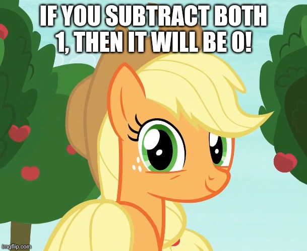 IF YOU SUBTRACT BOTH 1, THEN IT WILL BE 0! | made w/ Imgflip meme maker