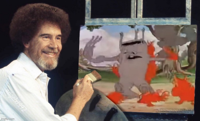 happy little tree | image tagged in bob ross,art,silly symphonies,tree,cartoon,painting | made w/ Imgflip meme maker
