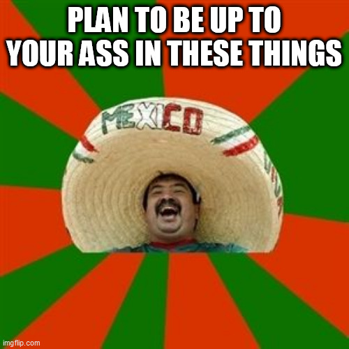 succesful mexican | PLAN TO BE UP TO YOUR ASS IN THESE THINGS | image tagged in succesful mexican | made w/ Imgflip meme maker