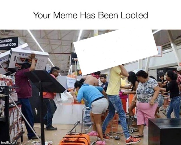 Your MEME has Been Looted! | image tagged in your meme has been looted | made w/ Imgflip meme maker