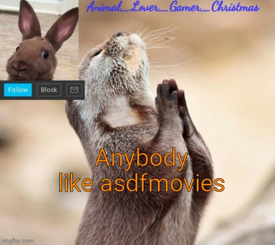 O | Anybody like asdfmovies | image tagged in i_love_animals3 announcement template | made w/ Imgflip meme maker