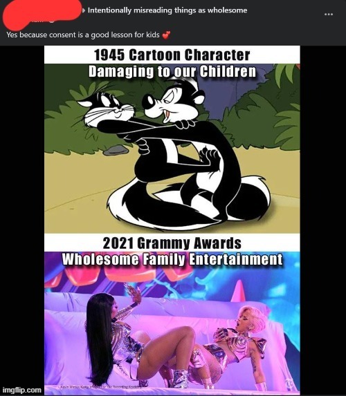 The key difference between Pepe Le Pew and WAP? Consent. | made w/ Imgflip meme maker