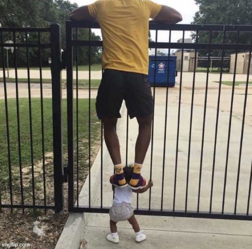 What did I find? | image tagged in standing on the shoulders of a baby | made w/ Imgflip meme maker