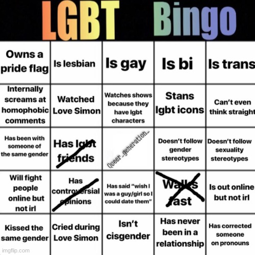 I'm Pretty bland NGL | image tagged in lgbtq bingo | made w/ Imgflip meme maker