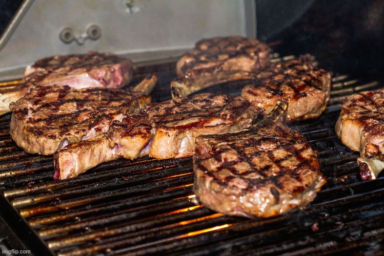 STEAKS ON THE GRILL | image tagged in steaks on the grill | made w/ Imgflip meme maker