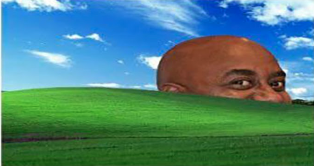 High Quality black guy peers over hill Blank Meme Template