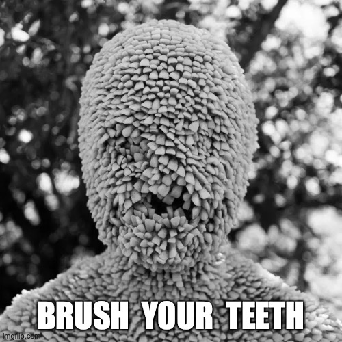 BRUSH  YOUR  TEETH | image tagged in teeth | made w/ Imgflip meme maker