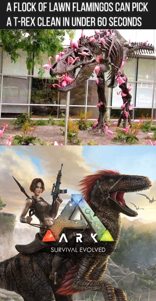 Only in ark. | image tagged in funny,ark survival evolved,ark | made w/ Imgflip meme maker