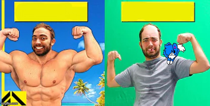 Buff guy vs actual guy | image tagged in buff guy vs actual guy | made w/ Imgflip meme maker