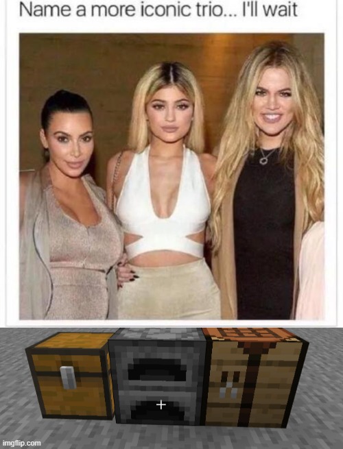 You can repost with more | image tagged in name a more iconic trio,minecraft,repost your own memes week | made w/ Imgflip meme maker