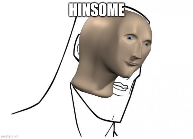 Handsome face | HINSOME | image tagged in handsome face | made w/ Imgflip meme maker