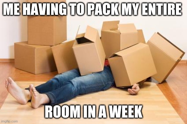 Your friend needs help moving... | ME HAVING TO PACK MY ENTIRE; ROOM IN A WEEK | image tagged in your friend needs help moving | made w/ Imgflip meme maker