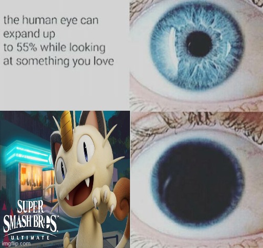 Eye pupil expand | image tagged in eye pupil expand,super smash bros,nintendo switch,pokemon memes | made w/ Imgflip meme maker