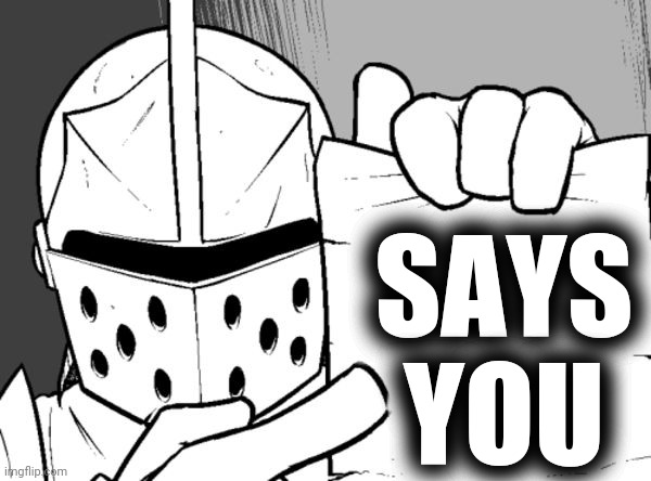 The knight's paper  | SAYS YOU | image tagged in the knight's paper | made w/ Imgflip meme maker