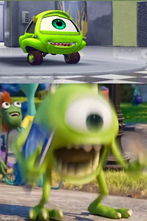 mike wazowski inside car