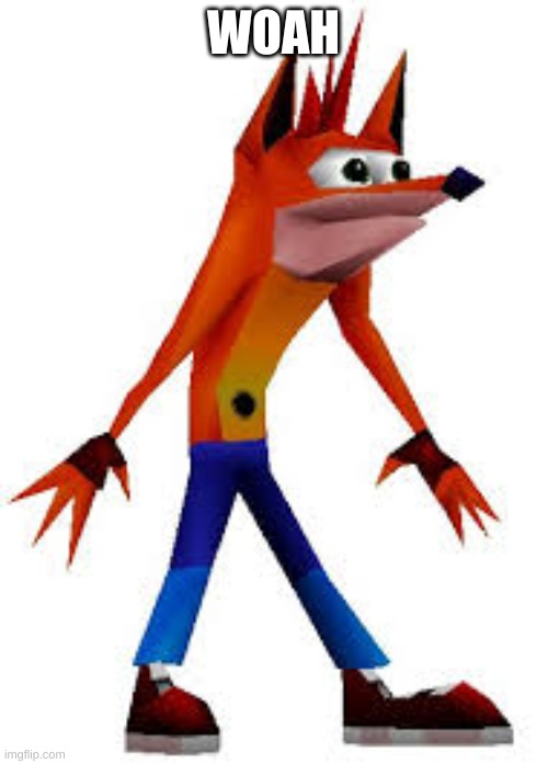 Crash Bandicoot | WOAH | image tagged in crash bandicoot | made w/ Imgflip meme maker